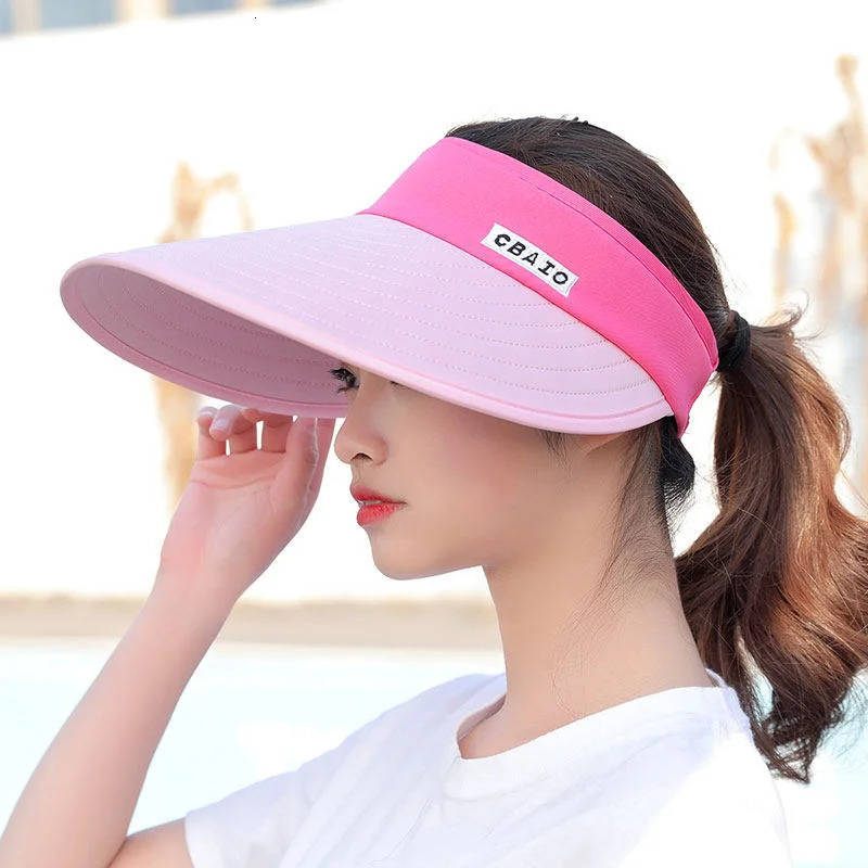 Sunshade hat female summer sunscreen foldable outdoor cycling hat leisure big eaves empty top sun hat children 250219