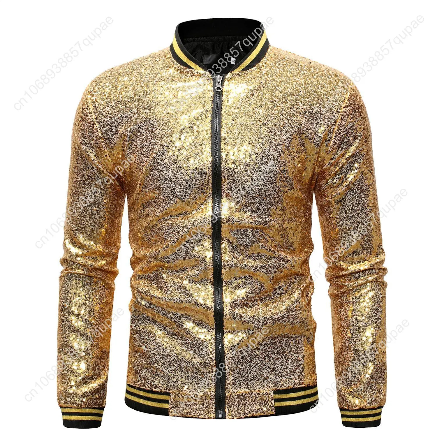 Glitter Metallic Disco Cool Reflective Jacket Men Women Zipper Windbreaker Coat Party Cycling Baseball Bomber 250218