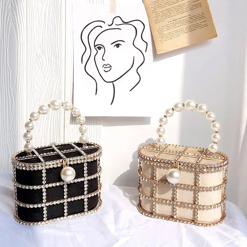 Clutch Purse y for Women Pearl Crossbody Bag Metallic Diamond Handbag Evening Large Capacity Womens Wedding 250218