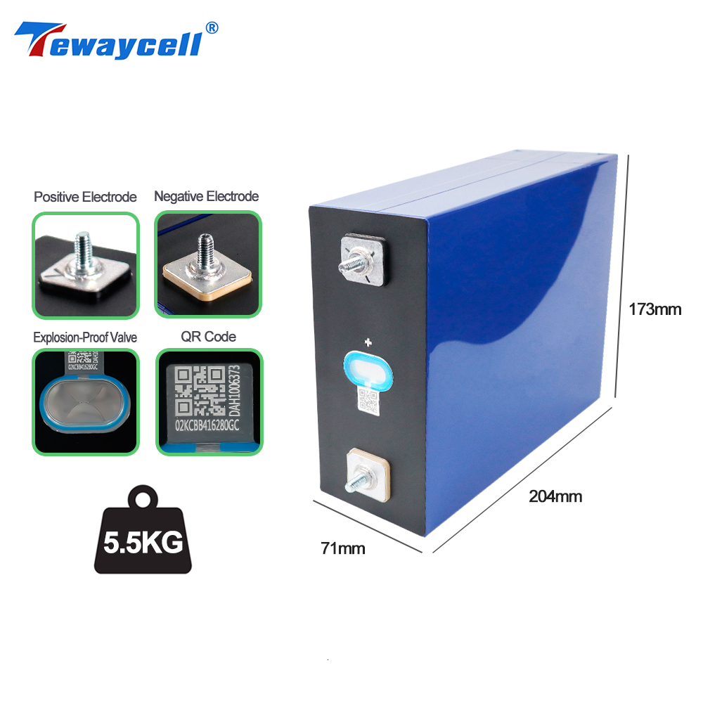 Tewaycell 4/8/16pcs 280Ah 3.2V Lifepo4 battery Pack Lithium Iron Phosphate Battery for Power Solar Cell Electric Car