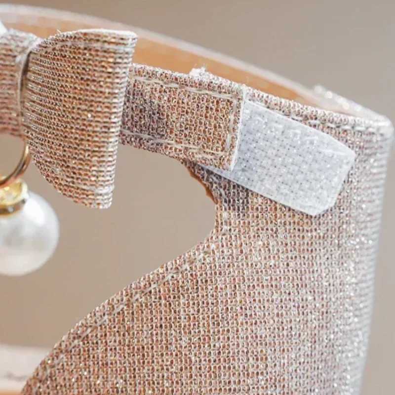 2024 Summer Baby Girls Sandals Princess Party Shoes Kids Banquet Princess Bling Fashion Children Silver Flat Toddler girl Sandals X250220
