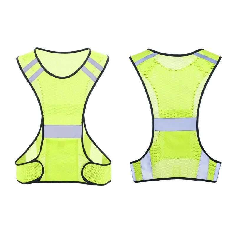 Reflective safety vests for motorcycle and car, light and adjustable elastic vest, high visibility reflective strips for running and cycling