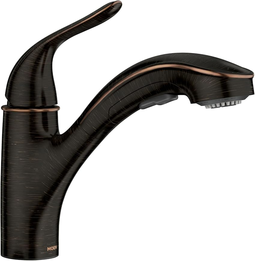 Moen Brecklyn Glacier White One-Handle Single-Hole Kitchen Faucet with Pull-Out Sprayer and Power Clean, Optional Deckplate Included, 87557W