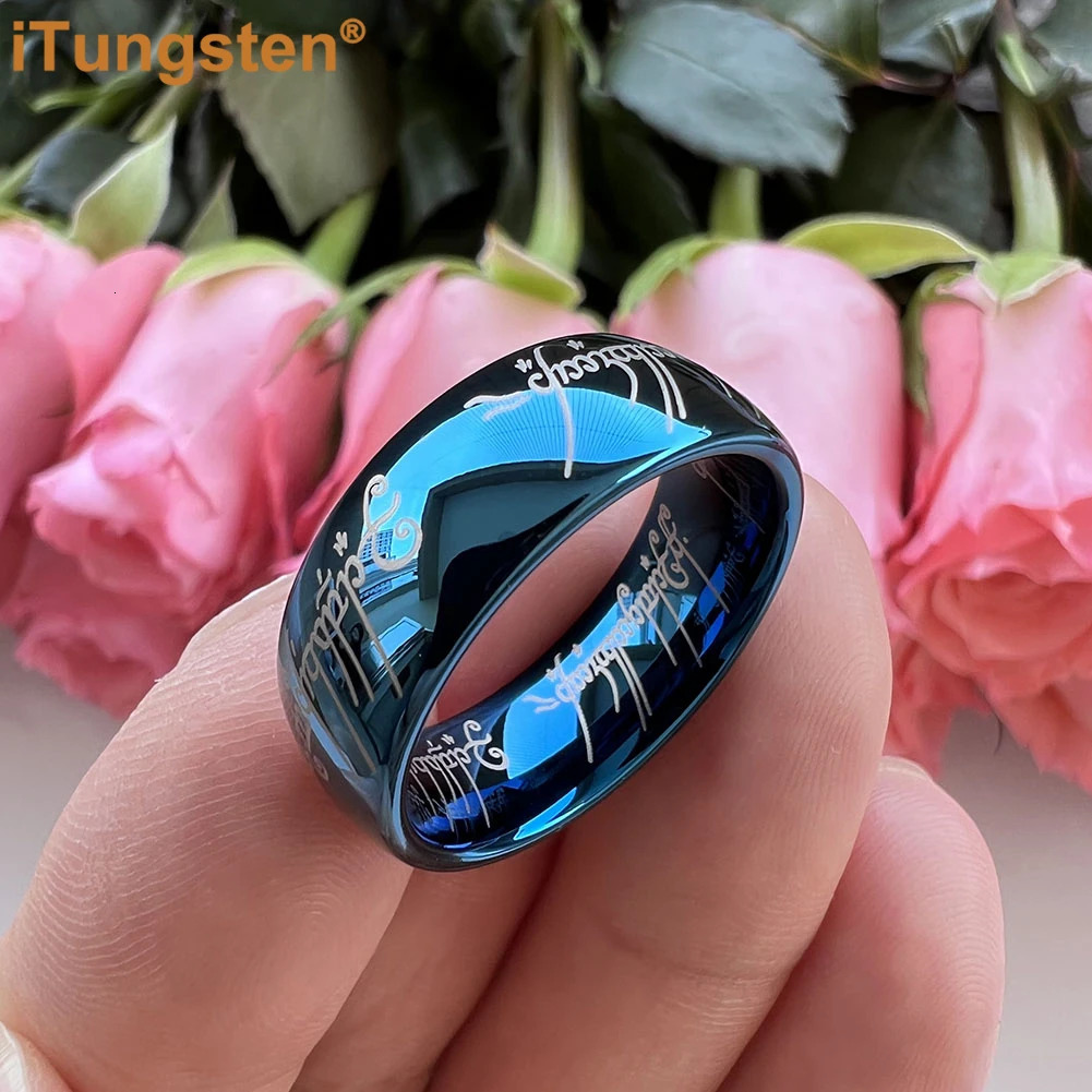iTungsten 6mm 8mm Fashion Tungsten Carbide Ring for Men Women Engagement Wedding Band Trendy Jewelry Laser Engraved Comfort Fit 250218