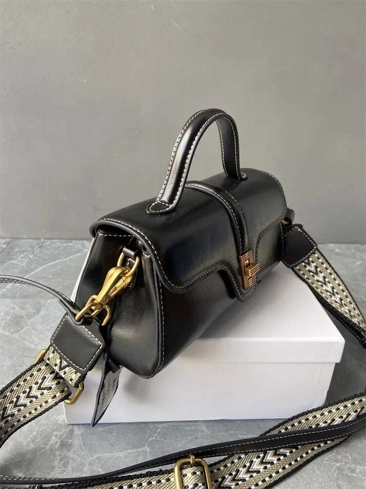 Women Vintage Cowskin Genuine Leather Small Tote Handbag Casual Single Shoulder Bag Designer Office Ladies Messenger Bags New