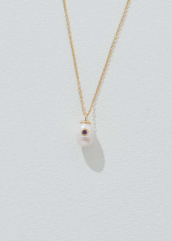 Minimalist and niche design, pearl pendant birthstone, December birthstone necklace, copper