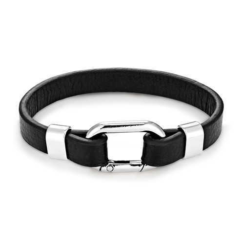 Charm Bracelets Oval spring buckle mens leather bracelet sports style H25220