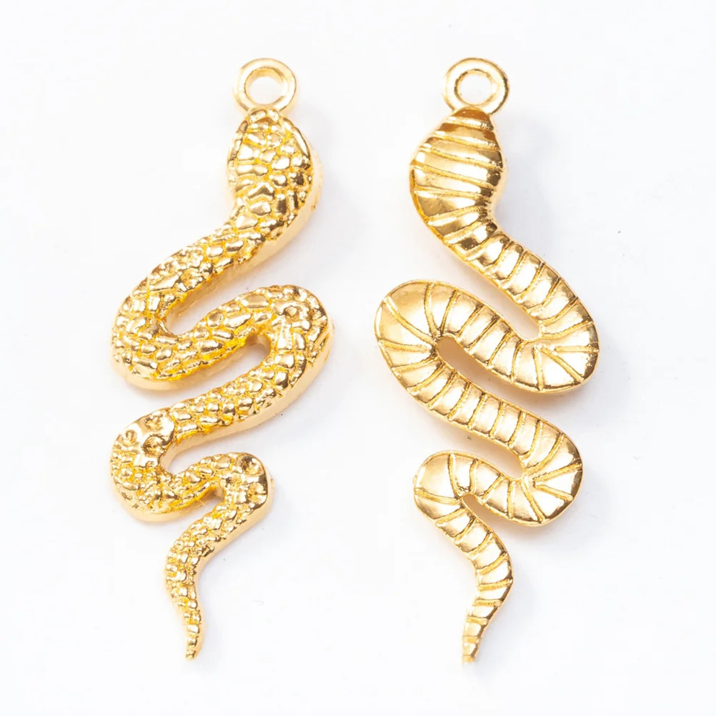 48 Pcs Gold Filled Earrings Alloy Snake Pendant Charm Charms for Jewelry Making Accessories Aesthetic Golden Keychain 250220