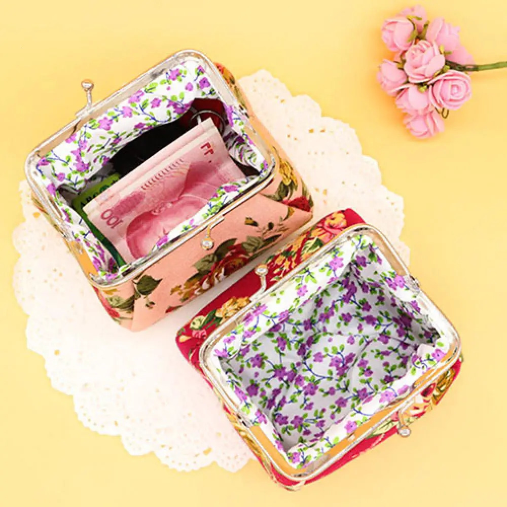 Women Wallet Flower Printed Canvas Card Holder Coin Purse Clutch Handbag Bag 250213