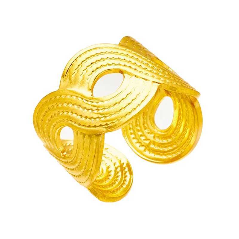 DIEYURO 316L Stainless Steel Exaggerated 8 Numerals Twist Open Ring for Wen New Design Girls Punk Jewelry Gifts Bijoux Bague X250220