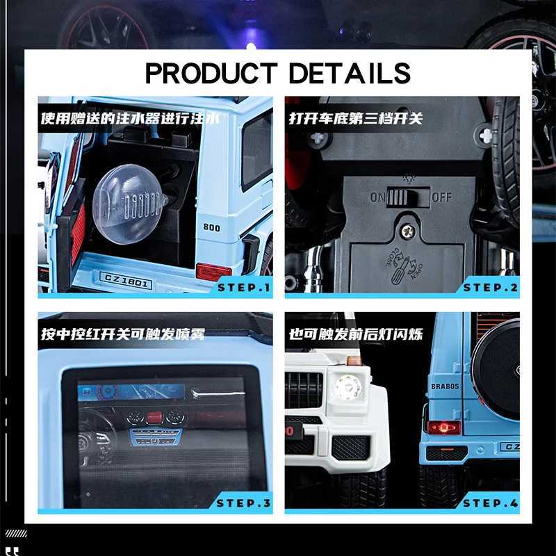 1 18 Benz G800 Off-Road Vehicle SUV Alloy Diecast Model Car Collection Sound Light Sprayable Toy Car Gifts for Kids BoyfriendXJ250220