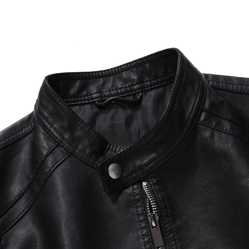 TRAF Coat Men Spring And Autumn Mens Leather Jacket Korean Version SlimFit Comfortable Plus Velvet Trend Clothes 250210