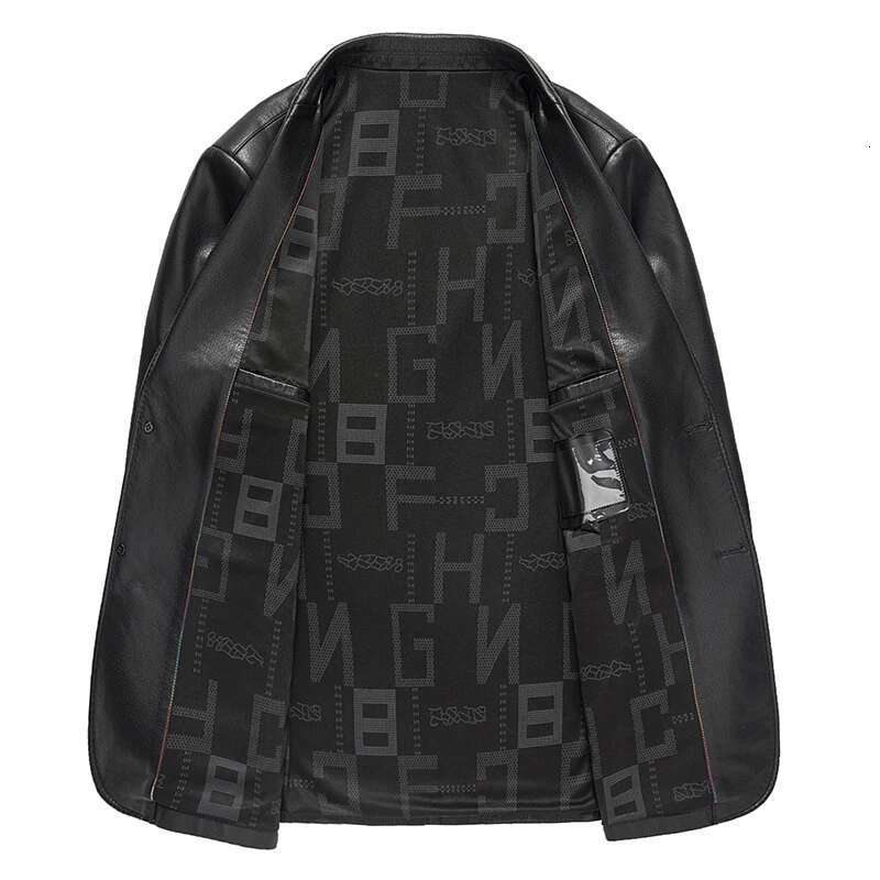 High-Quality Suit Fashion Men's New Handsome Trend All Matching Leather Jacket Slim Fit Autumn And Winter Blazers