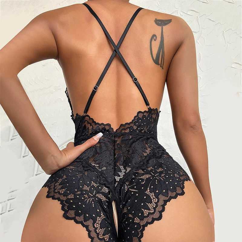 Sexy Lingerie Female Lingerie Hollow Out babydoll Tights Porn Crotchless Dress Bodysuit for Women Exotic Underwear Sex Costume W250220