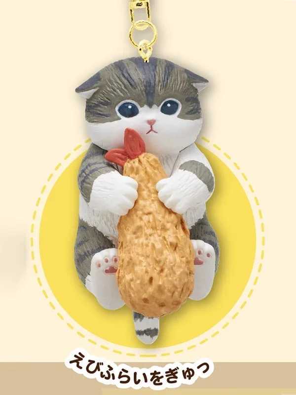 Mofusand Cats Cosplay Tempura Fried Shrimp Chips Food Series Kitten Blind Box Cute Figurine Ornament Toy Gift for Kids W250220