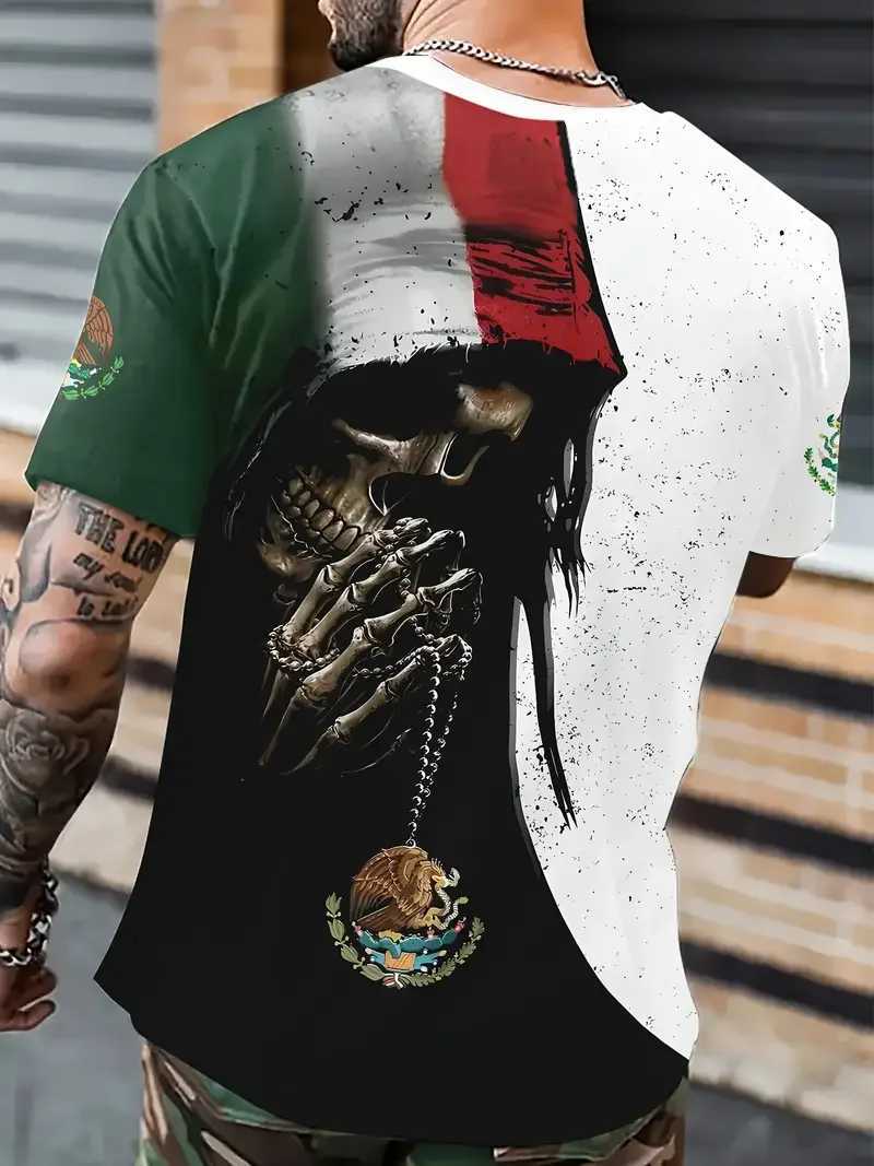 Mexico Vintage Ethnic Pattern Print Mens T Shirt Crew Neck Casual Comfy Tees Tshirts Outdoor Mens Design Oversized Clothing W250220