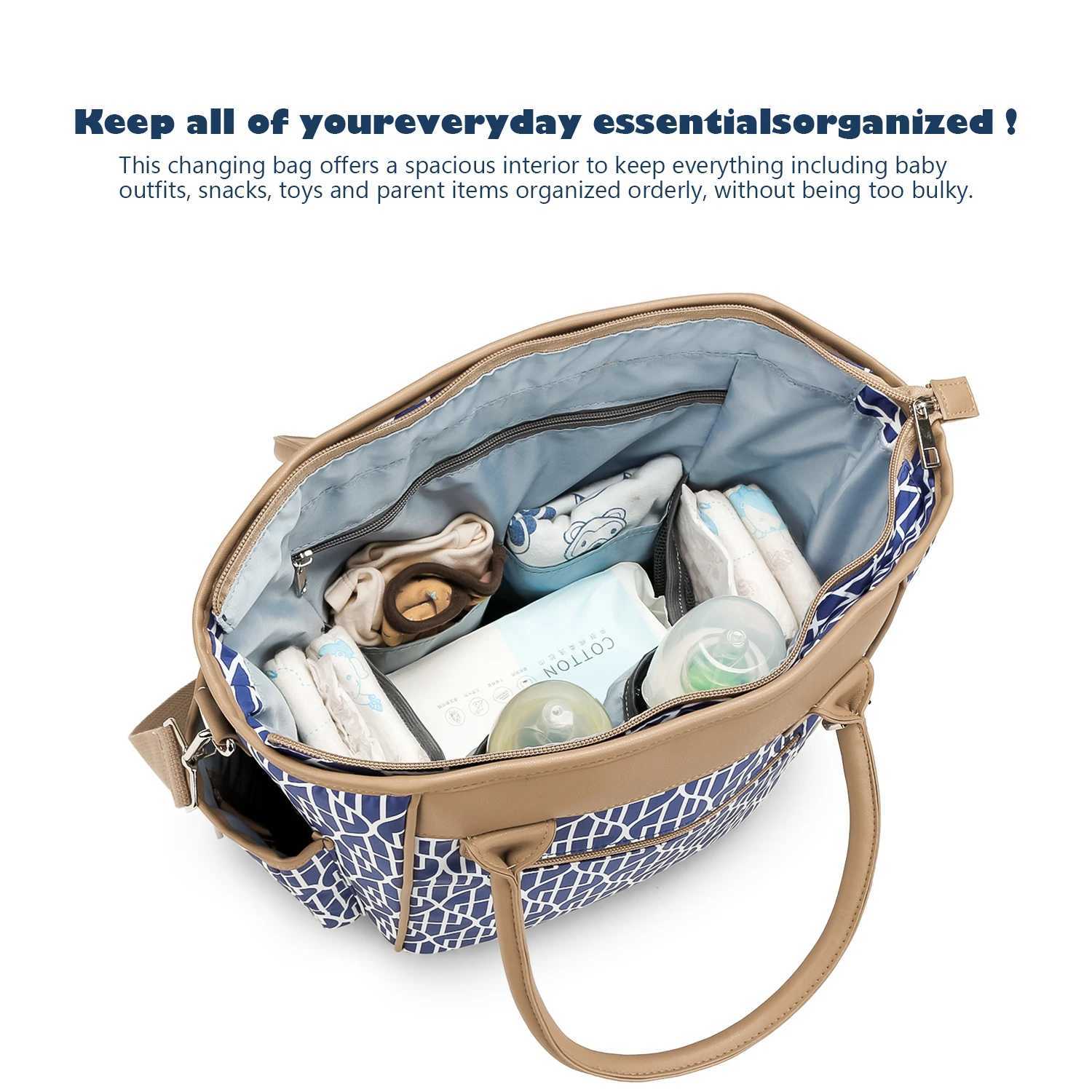 Fashionable portable diaper bag handbag large capacity waterproof diaper changing bag backpack messenger bag travel mom bag X250220