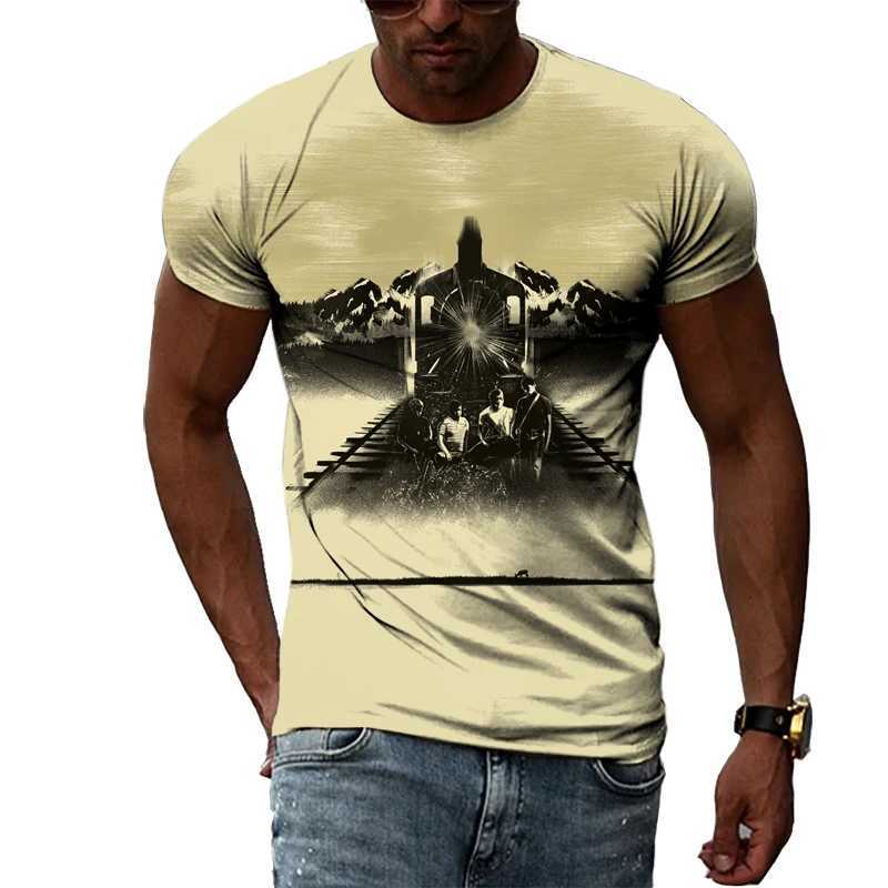 Summer Fashion Casual Mens T-shirt Creative Abstract Graphics 3D Printing Personality Trend Large Size O-neck Short-sleeved Top W250220