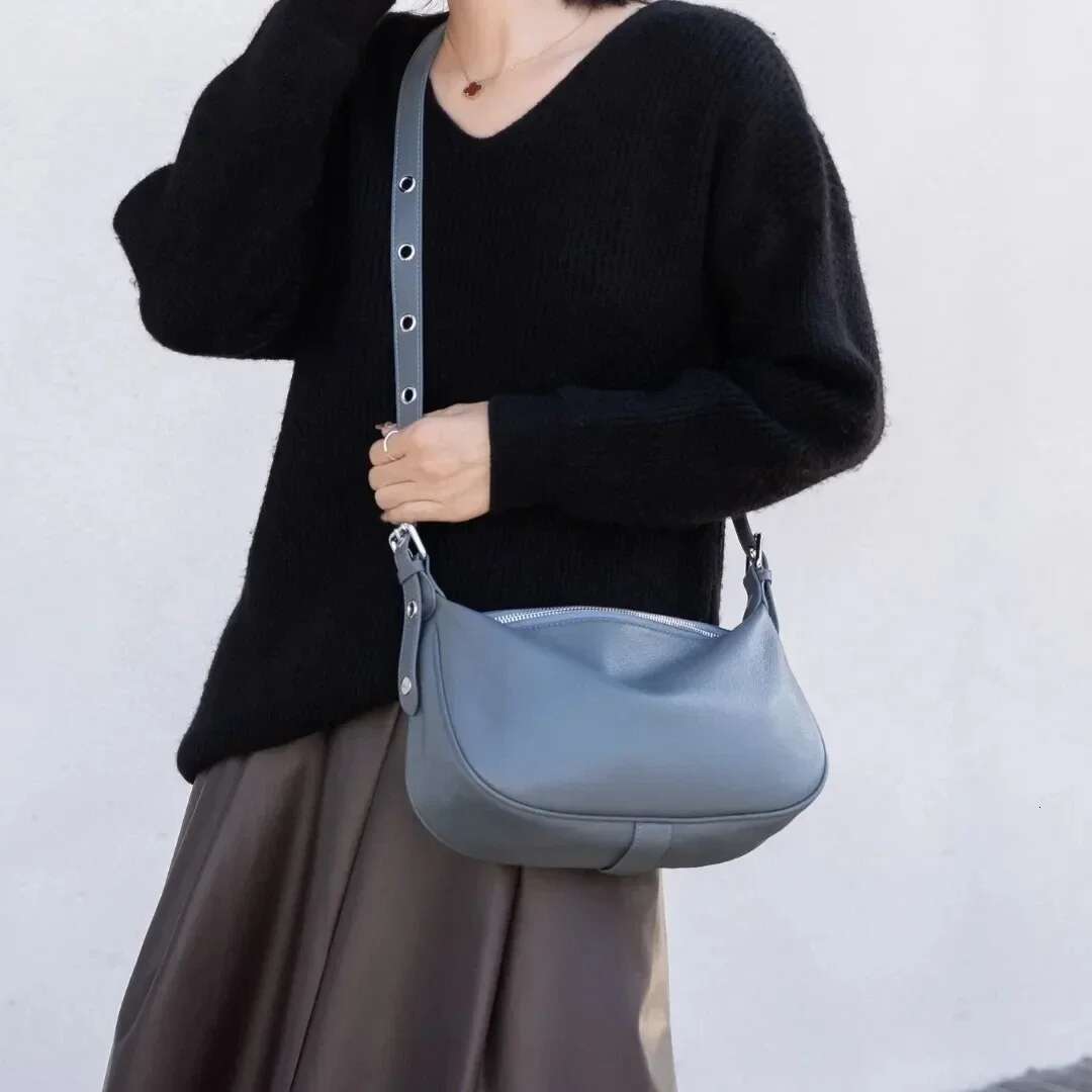 Women's Underarm Shoulder Bag Cow Leather, Good Quality Fashionable Versatile Commuting Handbag Real Cowhide Lady Crossbody Hobo