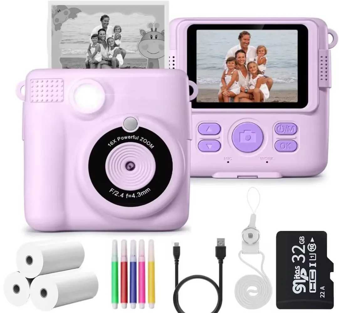 Mini Instant Print Camera for Kids Polaroid Style Thermal Photo Printer Instant Photo Camera Gifts for Children Z250220
