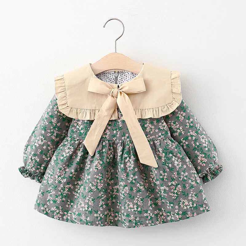 Childrens Spring and Autumn Clothing Girls Long sleeved Printed Dress Childrens Princess Dress Baby Dress X250220