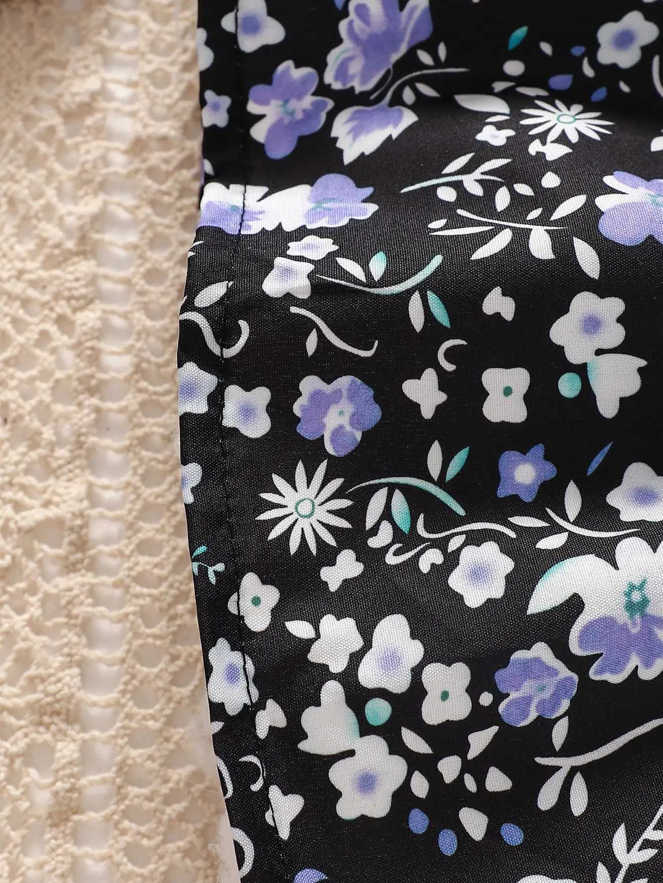 New baby girl long sleeved round neck casual simple printed dress X250220