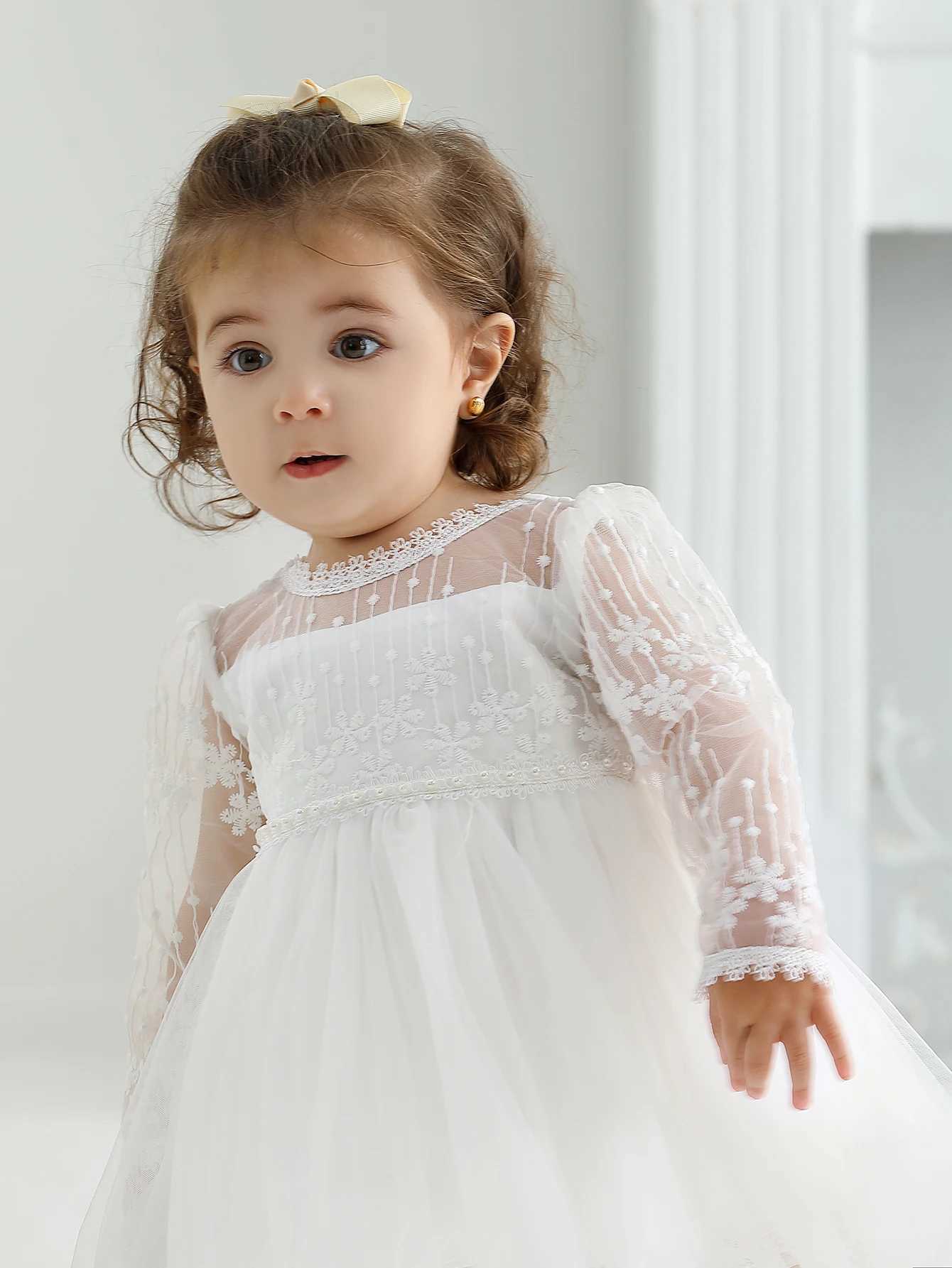 Baby Christening Stuff Dress Baby Dress Girls Party Birthday Wedding Princess White Dresses for Woman X250220