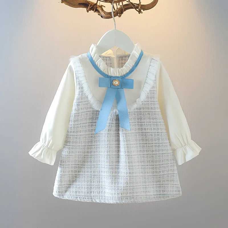 Spring and autumn girls dresses retro baby girls clothing newborn princess childrens dresses fashionable clothing X250220