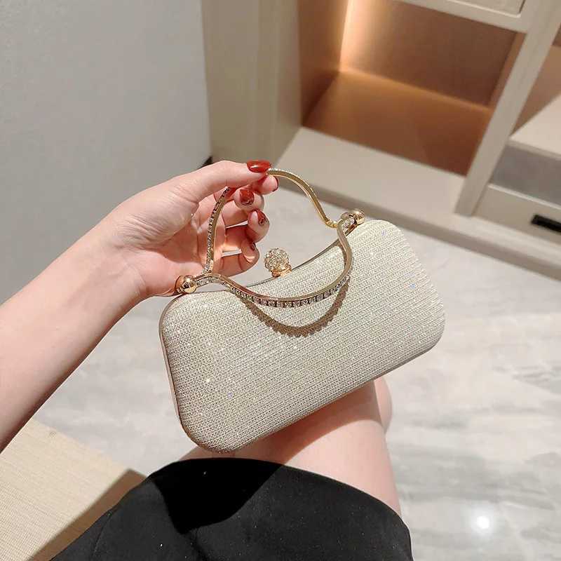 New Double Ring Banquet Handheld Small Bag with Diamond embellishments Banquet Bag Evening Dress Bag Sparkling Mini Handheld Bag Z250220