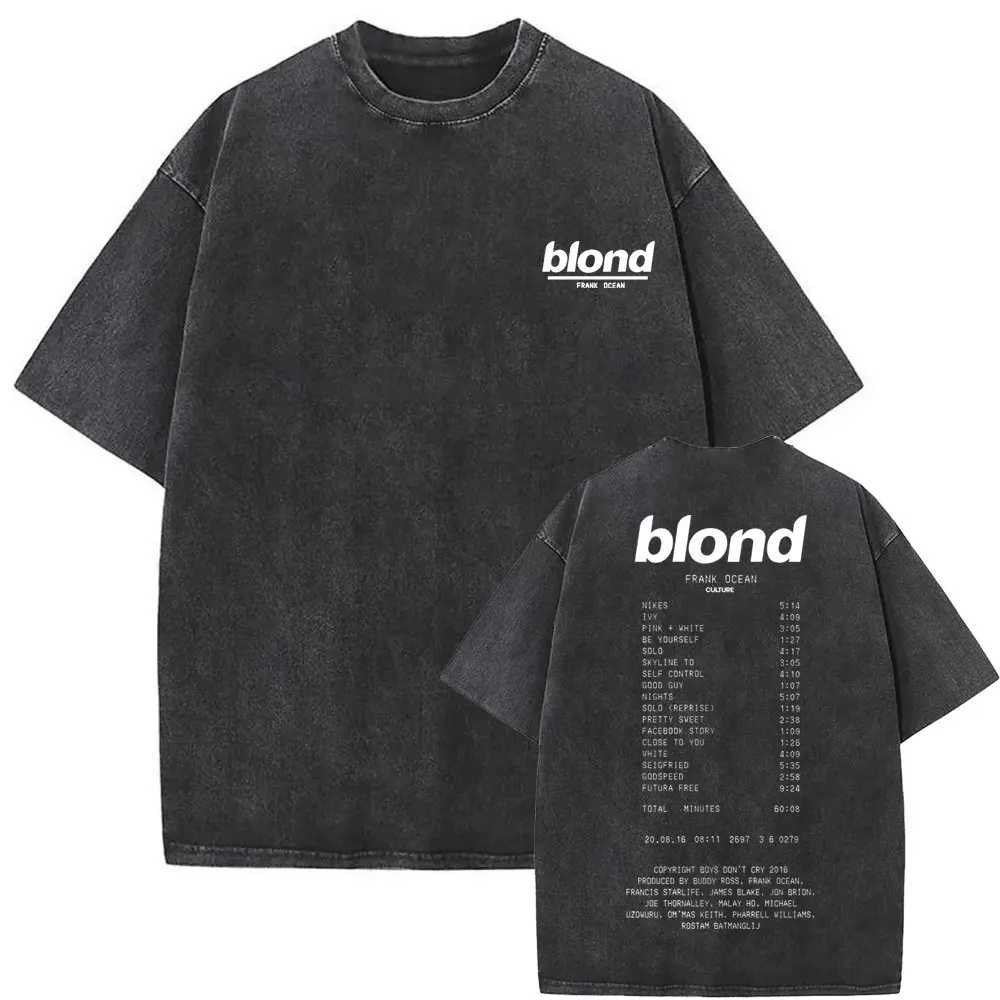 Men's T-Shirts Washed Vintage Rapper Frank Oversized Tshirt Blonde Graphic T-shirts Men Women Ocean Hip Hop T Shirt Mens Fashion Casual Tees z250