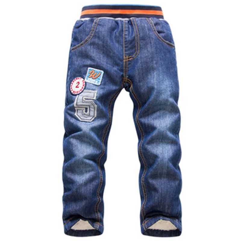 2021 New Warm Pants Kids Pant Fashion Boy Girl Jeans Winter Thickening Kids Denim Pants Baby Jean Infant Clothing 3-7Y Z250220