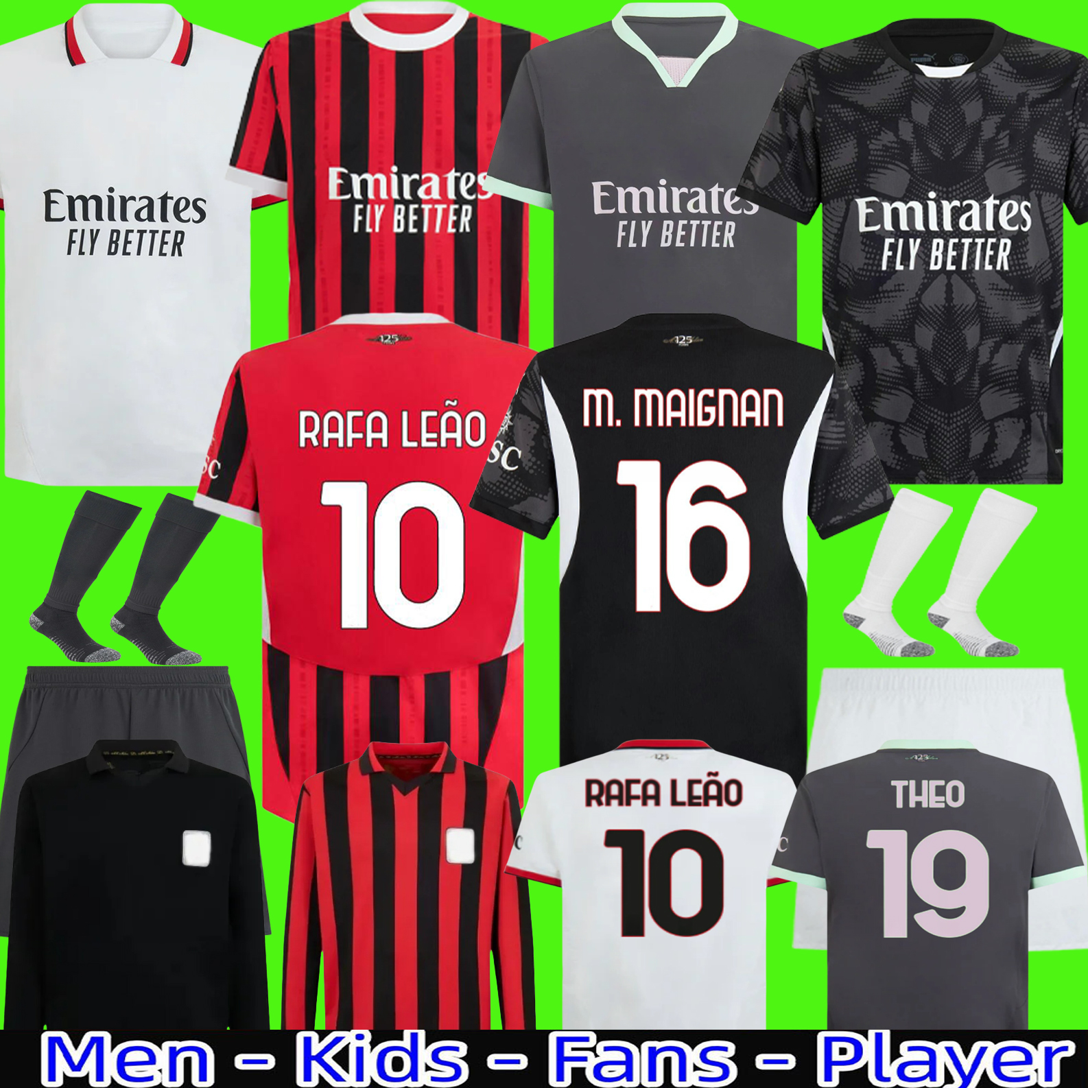24 25 26 AC REIJNDERS KOCHE anniversary soccer jerseys milan DE KETELAERE RAFA LEAO football shirt fourth 4th kids uniforms 2025 2026 BONDO GIMENEZ WALKER JOAO FELIX