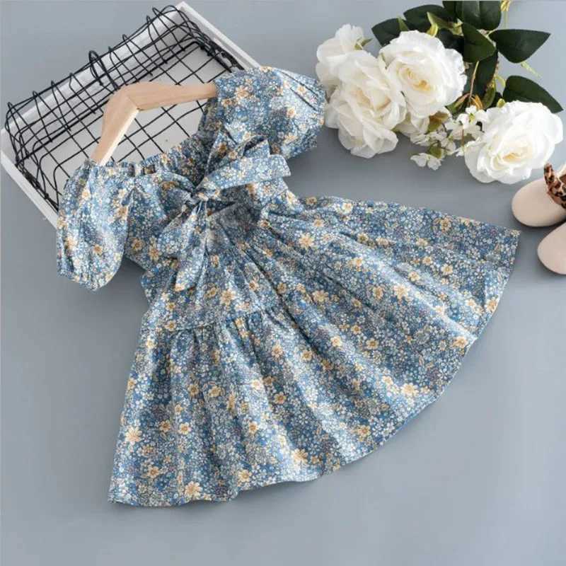 Summer dresses for girls clothes for new children backless lace countryside dress lace bubble sleeping princess dress X250220
