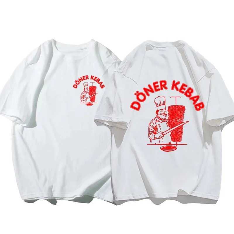 (Mini) Summer Men T-Shirts Doner Kebab Print Pure Cotton Mens Clothing Kid Short Sleeve Tops Funny Women Oversized T Shirt W250220