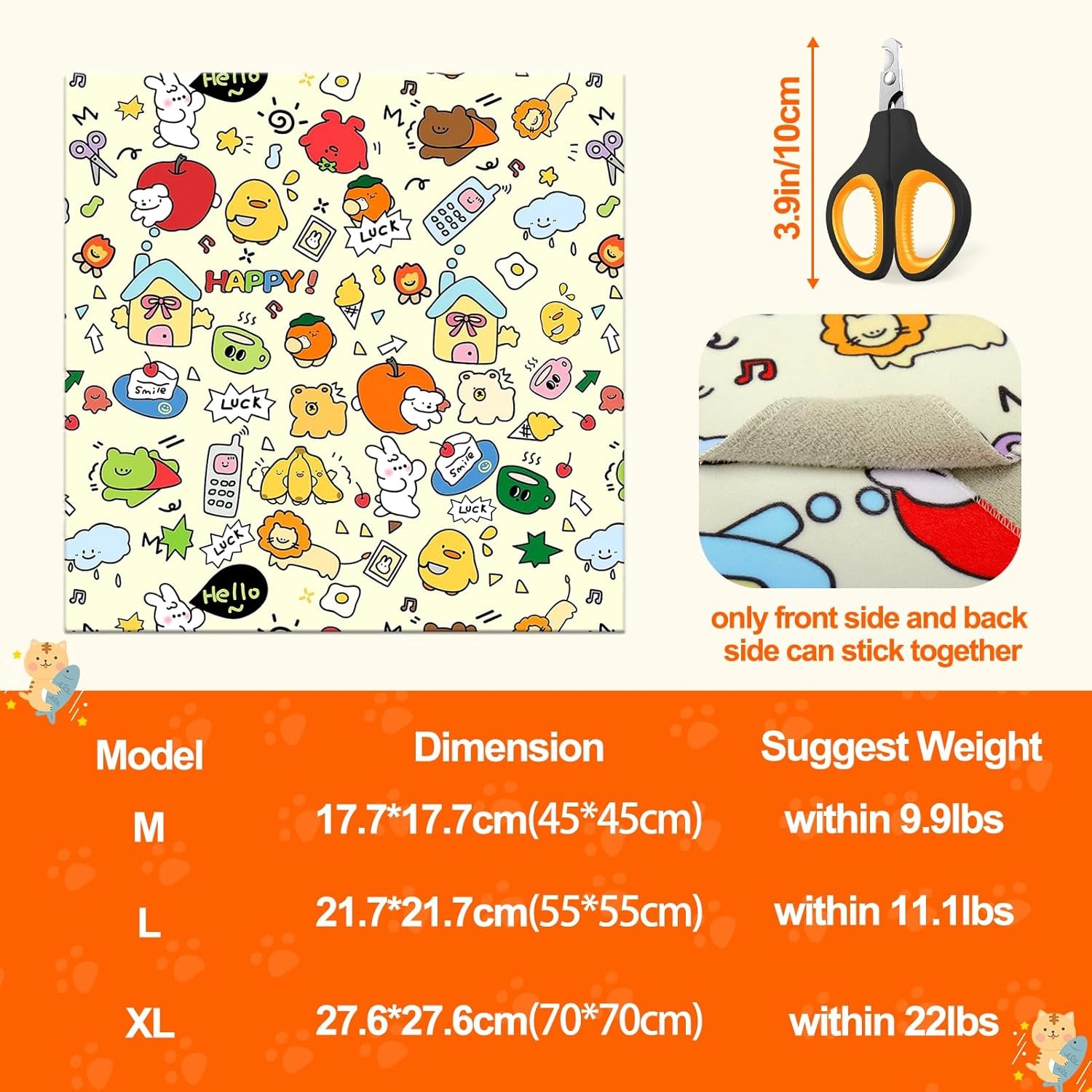 Cat Wrap for Cutting Nails with Cat Nail Clipper, Cat Restraint for Nail Clipping to Anti-Runaway/Scratch/Bitten, Cat Swaddle Wrap for Calming & Holdi