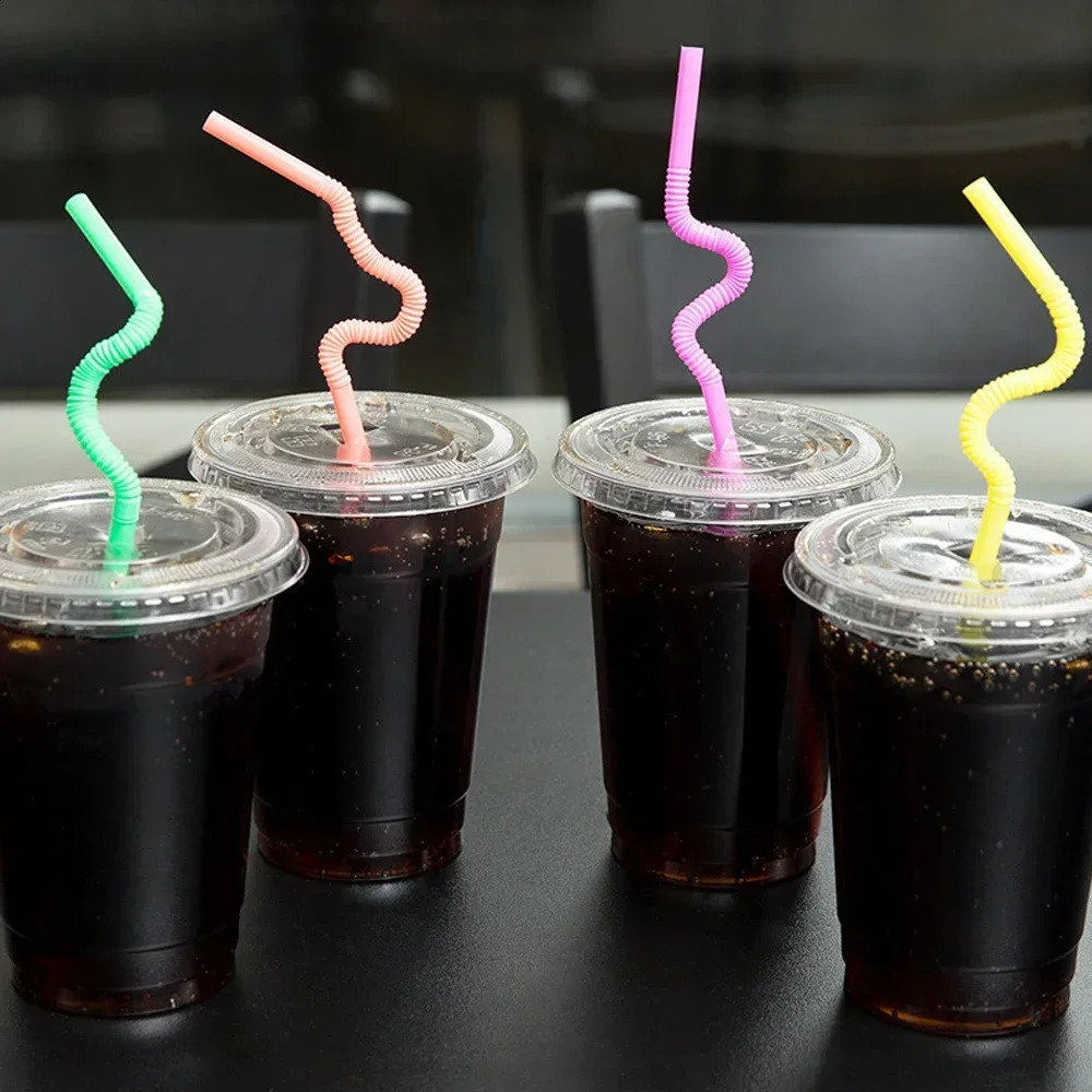 50-1000Pcs Foldable Multicolor Drinking Straws Pajitas Plastique Beverage Straw For Party Bar Wedding Kitchen Home Accessories 250217