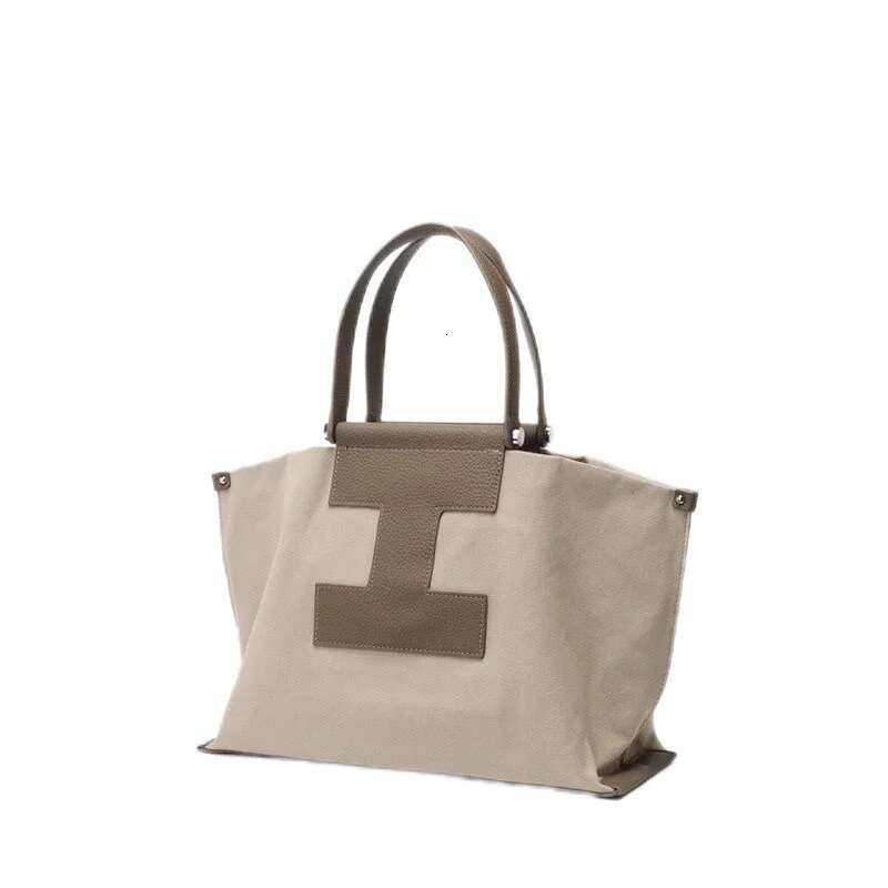 IACUCCI Canvas Tote For Women's Brand Handbags Large Capacity Computer Genuine Leather Shoulder Crossbody Bag