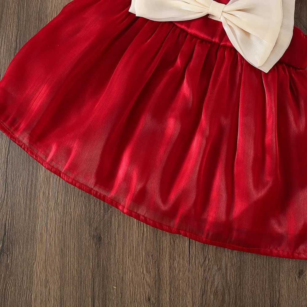 Baby Clothing Girl Summer Sleeveless Bow Princess Girl Childrens Clothing Gorgeous Satin Childrens Dress First Birthday Dress Princess X250220
