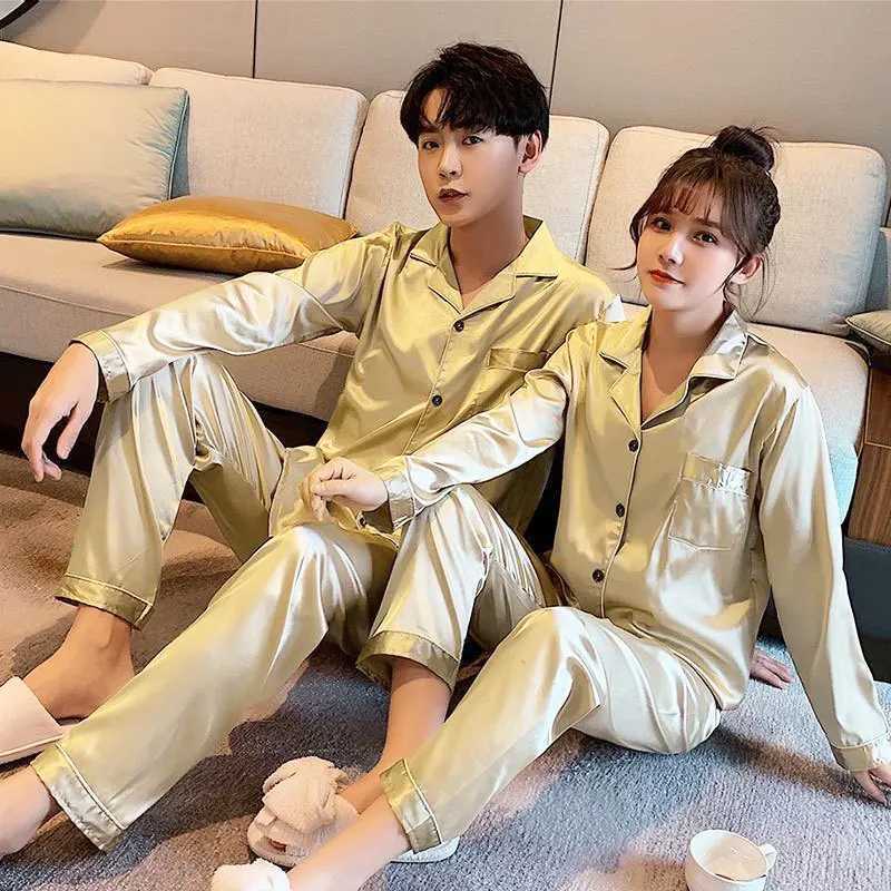 Women Pyjamas Silation Silk Youth Autumn and Winter Plus Size Homewear Suit Black Cardigan Long-Sved Trousers SuitXJ250220