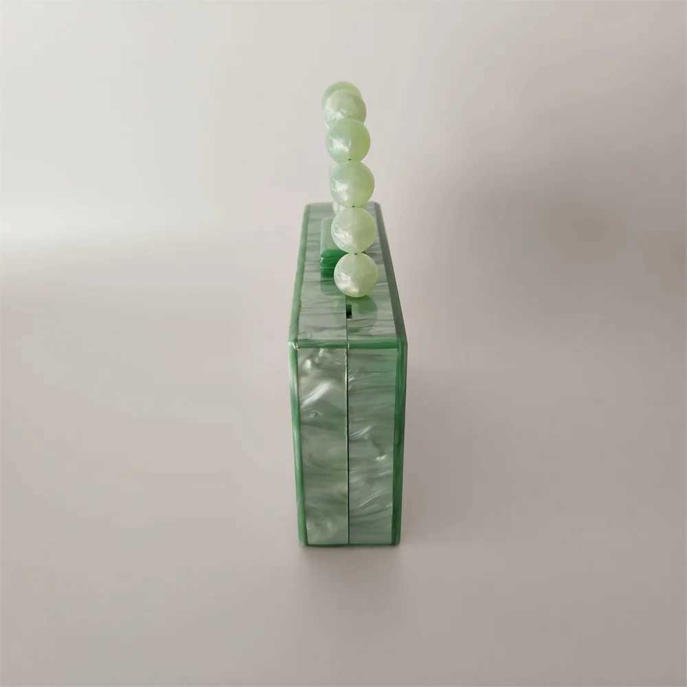 Women Luxury Light Lemon Green Acrylic Box Clutch Bag Shell Lady Small Evening Bag Minaudiere Female Handbag Wedding Party Purse Z250220