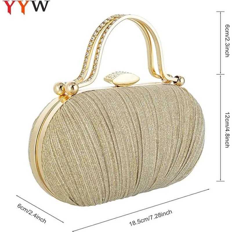 2024 Fashion Diamond Top Handle Women Evening Handbag Clutch Bags Glitter Sequins Rhinestone Female Daily Purse for Wedding Prom Z250220