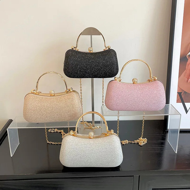 Fashion Womens Bags Texture Rhinestone Handbag Slanting Cross Single Shoulder Banquet Bag Celebrity Dinner Bag Clutch Bag 250218
