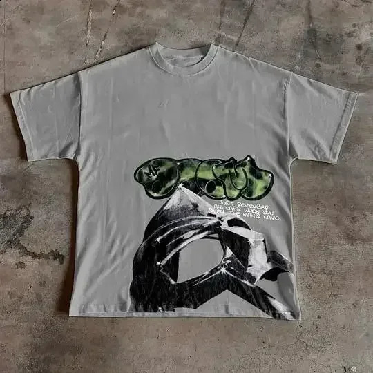T Shirt Y2K Tops Men Women American Harajuku Hip Hop Gothic Cartoon Graphic Print Oversized TShirt Cotton Short Sleeve Clothes 250221