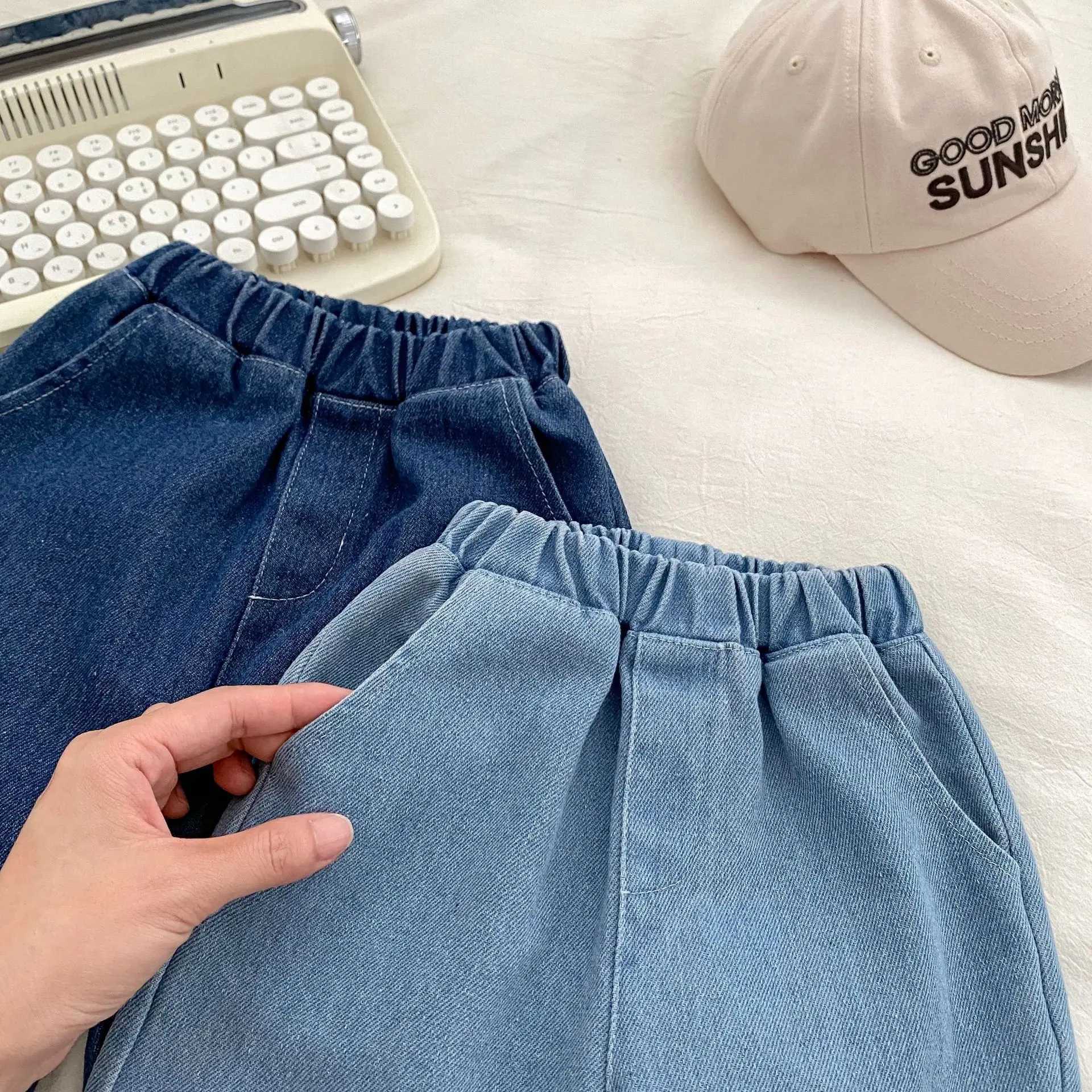 2024 Autumn New Children Denim Trousers Toddler Girl Casual Pants Infant Boys Jeans Kids Clothes Casual Pants Z250220