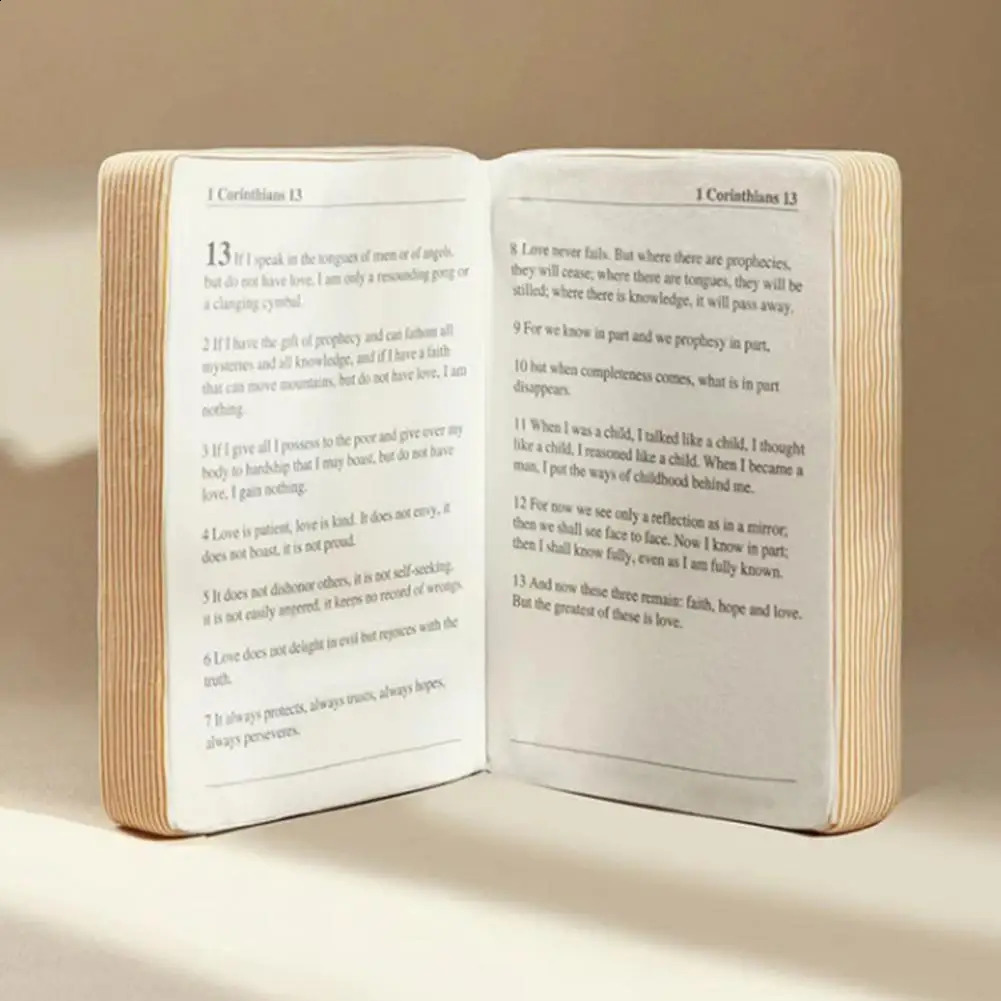 Book shaped pillow istic Bible plush book throw pad durable skin friendly Christian home accent sofa decoration 250109
