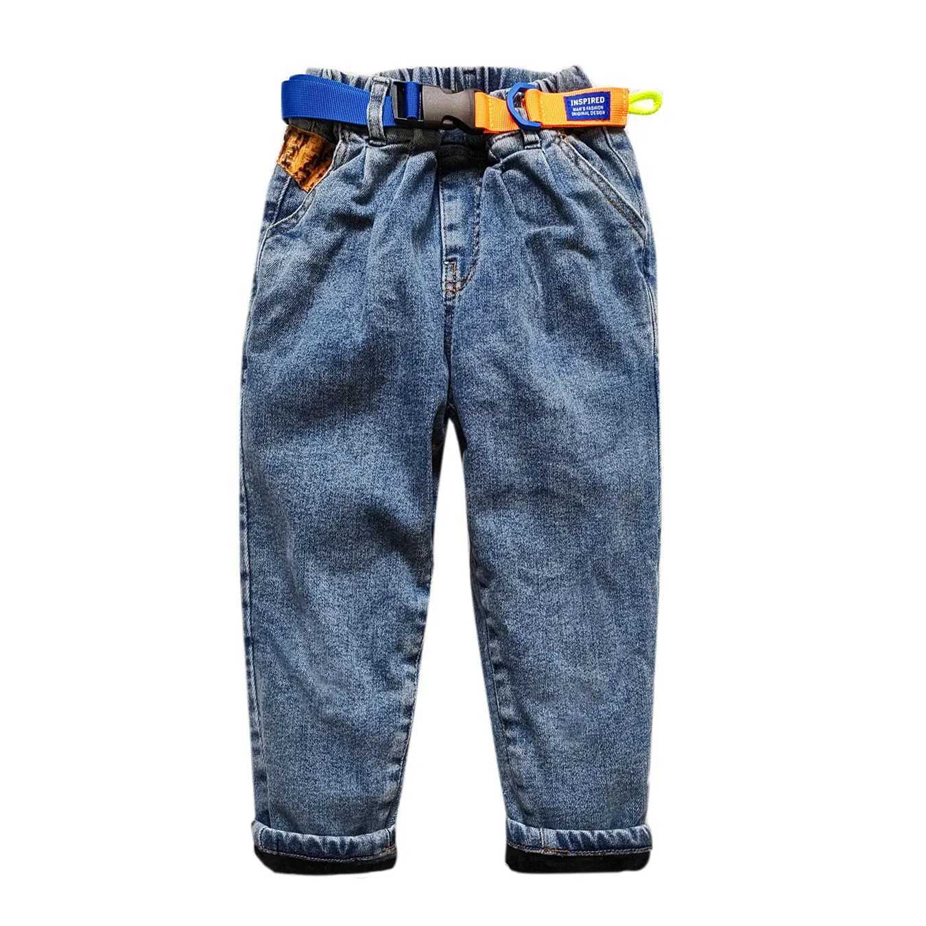 5017 Winter Warmth 3-7 Year Childrens Boys Jeans Soft Denim and Wool Boys Clothing Z250220