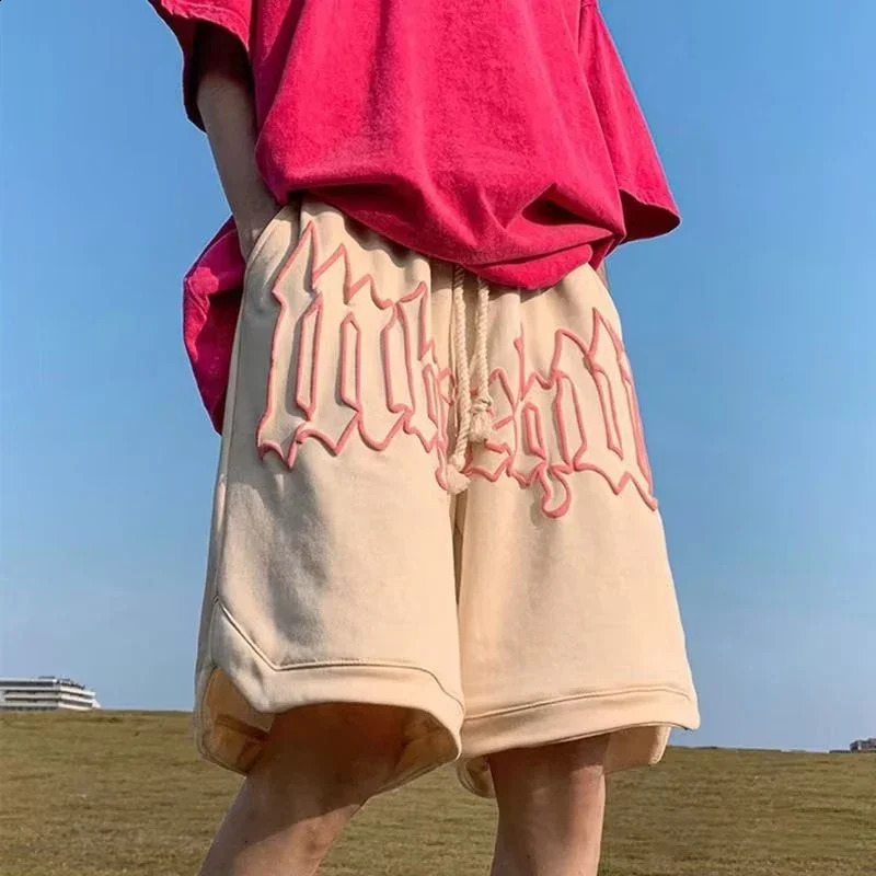 Summer Mens Letter Foam Print Shorts y2k Casual Fashion Loose Sweatpants Gym Short Pants Streetwear Bermuda shorts 250220
