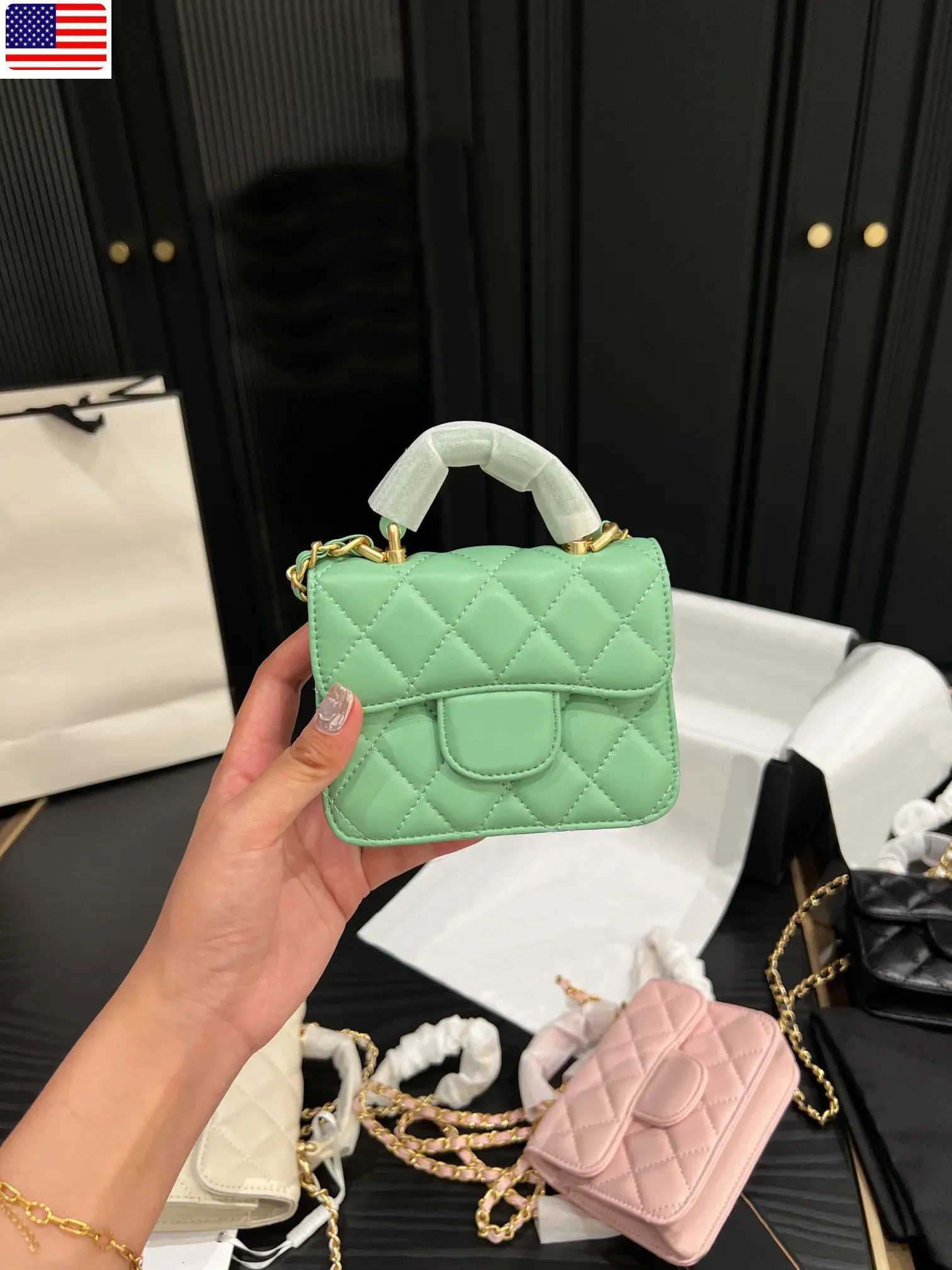 Borsa Di Design Luxury Cross Body Summer Top Borse Mini Piccella Squala Squala Goldtone Goldtone Borsa A Tracota Donne CC Rossetto Borse Molette All-image