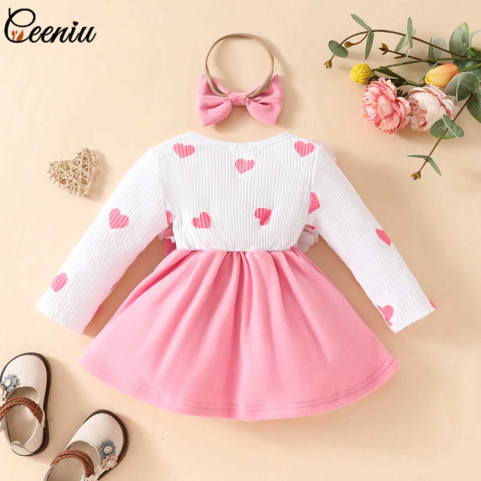 Baby Valentines Dresses Patchwork Heart Printed Red Dress Party Dresses For Girls Newborns 2025 Toddler Valentines Day Costume X250220