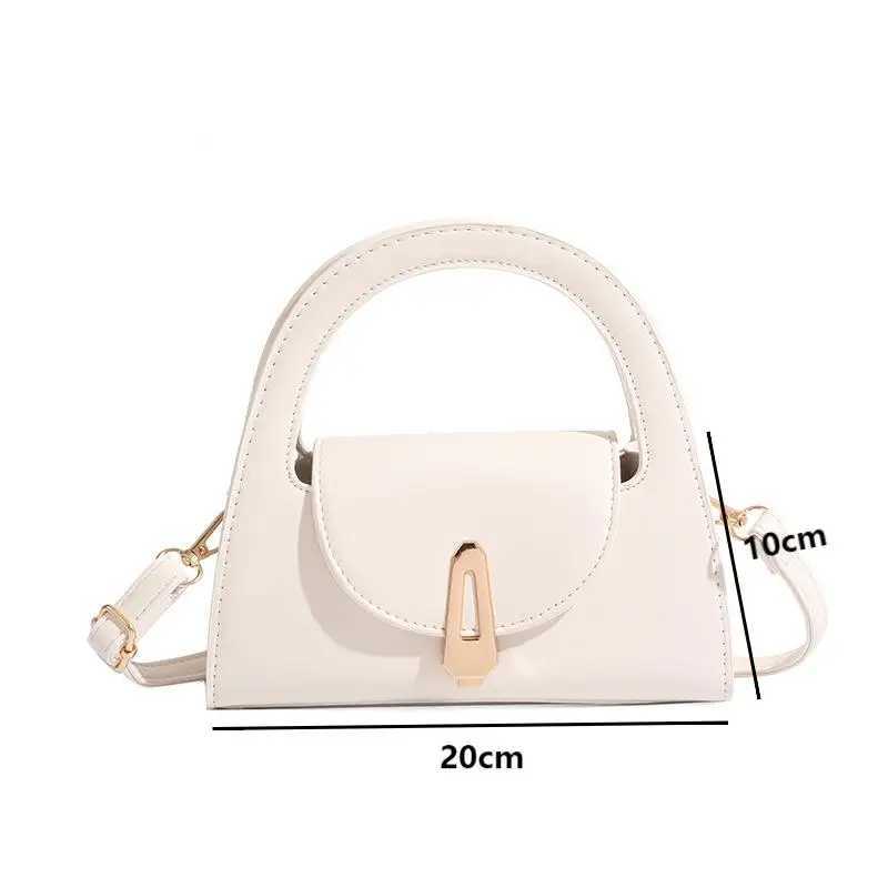 Ladies Flap Top-Handle Bags Versatile Commuter Crossbody Bag Fashion Retro Mini Bags Women Lock Shoulder Bag Pu Leather Handbags Z250220